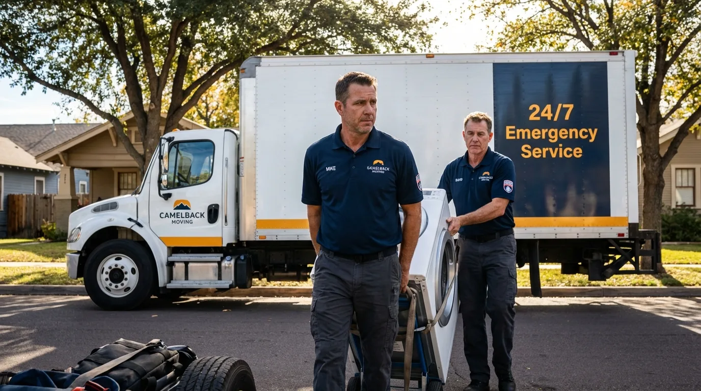 CamelBack Moving crew loading furniture in Overland Park, KS